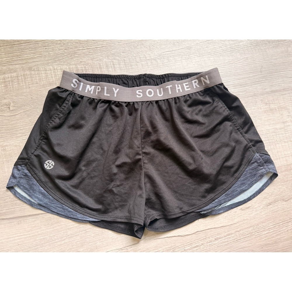 Black and gray women's SIMPLY SOUTHERN athletic shorts 2XL‎